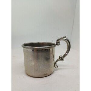 Empire Baby Child’s Cup Mug Pewter 892 With Ornate Handle Vintage